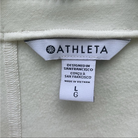NWT Athleta Moto Jacket Women's Size Large Ivory Zip Up - Picture 4 of 14
